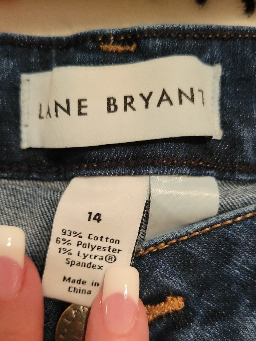 Lane Bryant Flex Magic Waistband Dark Blue Distressed Skinny Jeans - Picture 3 of 4